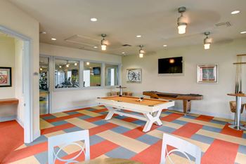 Billiards table in game room